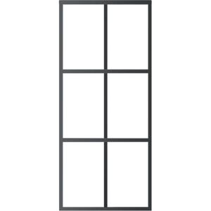 Ebern Designs Borgus Sliding Door ESG Glass and Aluminium Black 205cm H x 90cm W x 5cm D Ebern Designs Borgus Sliding Door ESG Glass and Aluminium Black 205cm H x 90cm W x 5cm D