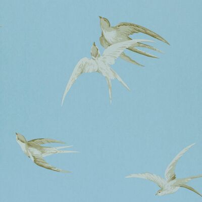 Sanderson Swallows Wallpaper - Vintage design, Gold accents, Multiple colors - Wallpaper Sanderson Swallows Wallpaper - Vintage design, Gold accents, Multiple colors - Wallpaper