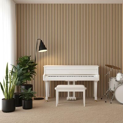 LIFERUN Dy-AP001 Engineered wood veneer MDF sound-absorbing panel 600*1200*21mm 4pcs - Oak color 2240s Walnut 120cm H LIFERUN Dy-AP001 Engineered wood veneer MDF sound-absorbing panel 600*1200*21mm 4pcs - Oak color 2240s Walnut 120cm H