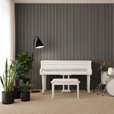LIFERUN Dy-AP001 Engineered Wood Veneer MDF Sound Absorbing Board 600*1200*21mm 4pcs - Oak Black EV Black Oak - 305 Walnut 120cm H LIFERUN Dy-AP001 Engineered Wood Veneer MDF Sound Absorbing Board 600*1200*21mm 4pcs - Oak Black EV Black Oak - 305 Walnut 120cm H