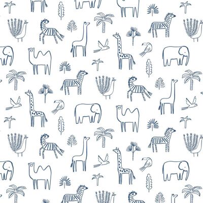 Harlequin Funky Jungle 10.05m x 52cm Wallpaper Roll Navy 1,005cm L Harlequin Funky Jungle 10.05m x 52cm Wallpaper Roll Navy 1,005cm L