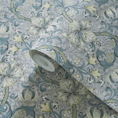William Morris Golden Lily Wallpaper - Blue / Dove - Wallpaper William Morris Golden Lily Wallpaper - Blue / Dove - Wallpaper