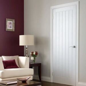 Premdor Internal Door Primed brown/green/white 198.1 H x 68.6 W cm