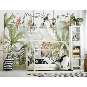 Walltastic 6 Piece Jungle Safari 3m x 2.4m Wall Mural brown/white 30480.0 H x 243.84 W cm