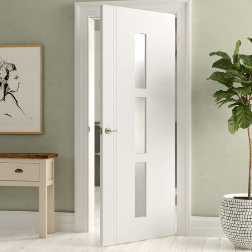LPD Doors Sierra Blanco Glazed Wood Internal Door LPD Doors Door Size: 198.1 cm H x 83.8 cm W x 3.5 cm D  - Size: 198.1 cm H x 76.2 cm W x 4.4 cm D LPD Doors Sierra Blanco Glazed Wood Internal Door LPD Doors Door Size: 198.1 cm H x 83.8 cm W x 3.5 cm D  - Size: 198.1 cm H x 76.2 cm W x 4.4 cm D