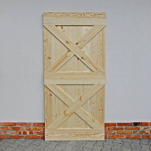 Union Rustic Deephaven Solid Wood Pine Sliding Door Union Rustic 200cm W Union Rustic Deephaven Solid Wood Pine Sliding Door Union Rustic 200cm W