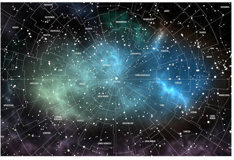 East Urban Home Constellation Map with Galaxy Nebula Optics Semi-Gloss Wallpaper Roll East Urban Home Size: 2.4m x 240cm, Material quality: Standard (110g/m²)  - Size: 4.32m x 290cm East Urban Home Constellation Map with Galaxy Nebula Optics Semi-Gloss Wallpaper Roll East Urban Home Size: 2.4m x 240cm, Material quality: Standard (110g/m²)  - Size: 4.32m x 290cm