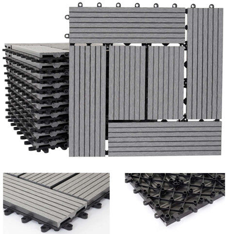 Symple Stuff 30 x 30cm WPC Wood-Effect Tile Symple Stuff  - Size: 62cm H X 19cm W X 15cm D Symple Stuff 30 x 30cm WPC Wood-Effect Tile Symple Stuff  - Size: 62cm H X 19cm W X 15cm D