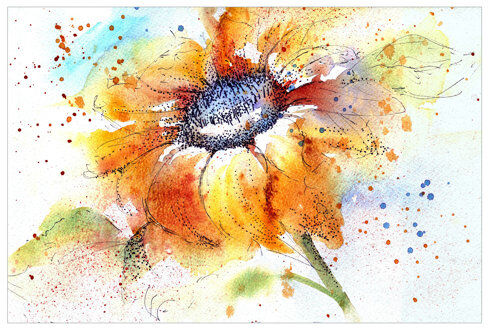 East Urban Home Painted Sunflower Semi-Gloss Wallpaper Roll East Urban Home Size: 4.32m x 290cm, Materialqualität: Standard (110g/m²)  - Size: 3.36m x 225cm East Urban Home Painted Sunflower Semi-Gloss Wallpaper Roll East Urban Home Size: 4.32m x 290cm, Materialqualität: Standard (110g/m²)  - Size: 3.36m x 225cm