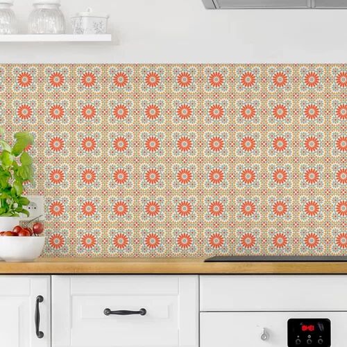 Bloomsbury Market Colourful Tiles PVC Peel & Stick Panel Bloomsbury Market Size: 50cm x 350cm, Material: Premium  - Size: 100 x 50cm Bloomsbury Market Colourful Tiles PVC Peel & Stick Panel Bloomsbury Market Size: 50cm x 350cm, Material: Premium  - Size: 100 x 50cm