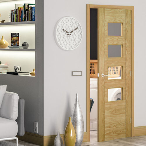 Deanta Seville Internal Oak Standard Door Deanta  - Size: 122cm H x 81cm W x 3.8cm D Deanta Seville Internal Oak Standard Door Deanta  - Size: 122cm H x 81cm W x 3.8cm D