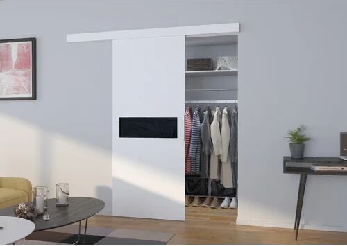17 Stories Angelize Veneer Sliding Door 17 Stories Door Size: 205cm H x 106cm W x 4cm D, Door Finish: White/Black  - Size: 76cm H x 76cm W x 3.8cm D 17 Stories Angelize Veneer Sliding Door 17 Stories Door Size: 205cm H x 106cm W x 4cm D, Door Finish: White/Black  - Size: 76cm H x 76cm W x 3.8cm D