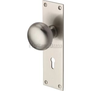Heritage Brass Balmoral Keyed Door Knob gray 17.0 H x 5.0 W cm