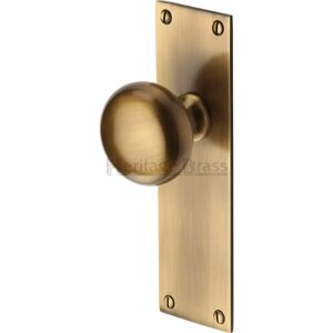 Heritage Brass Balmoral Knob on Latch Plate yellow 17.0 H x 5.0 W cm