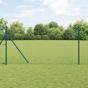 Ebern Designs Vidaxl Fence Posts 7 Pcs Diameter32 Mm Galvanised Steel Green 170cm H x 3.2cm W