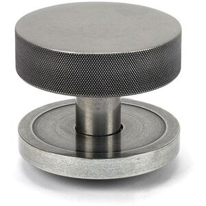 From The Anvil Satin Brass Brompton Centre Door Knob (Plain) Pewter Patina 9cm W