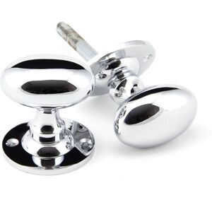 From The Anvil Oval Mortice/Rim Knob Set Polished Chrome 4cm W