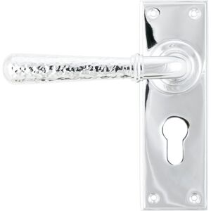 From The Anvil Hammered Newbury Lock Door Handle Polished Chrome 15.2cm H X 14cm W