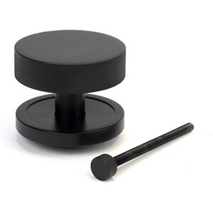 From The Anvil Satin Brass Brompton Centre Door Knob (Plain) Matt Black 9cm W