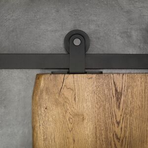 Symple Stuff Karlshamn Double Door Barn Door Hardware Kit Black 400cm L