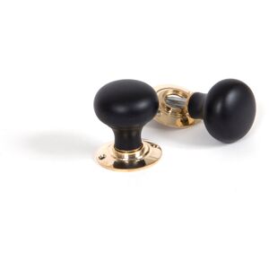 From The Anvil Bun Mortice/Rim Knob Set Polished Brass 5.7cm W From The Anvil Bun Mortice/Rim Knob Set Polished Brass 5.7cm W