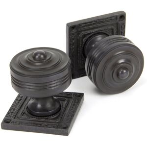 From The Anvil - 90293 - design: Tewkesbury Square - finish: aged bronze - material: solid bronze Mortice Knob Set From The Anvil - 90293 - design: Tewkesbury Square - finish: aged bronze - material: solid bronze Mortice Knob Set
