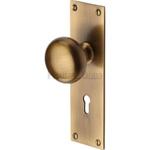 Heritage Brass Balmoral Keyed Door Knob Antique Brass 43.18cm H X 12.7cm W Heritage Brass Balmoral Keyed Door Knob Antique Brass 43.18cm H X 12.7cm W