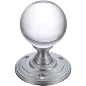 Fulton & Bray Door Knob Satin Chrome/Clear 7cm H X 7cm W Fulton & Bray Door Knob Satin Chrome/Clear 7cm H X 7cm W