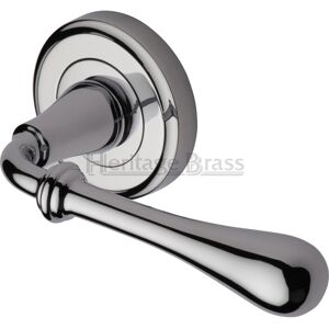 Heritage Brass Heritage Door Handle Lever Latch on Round Rose Roma Design Antique Brass 5.3cm H X 11.3cm W Heritage Brass Heritage Door Handle Lever Latch on Round Rose Roma Design Antique Brass 5.3cm H X 11.3cm W