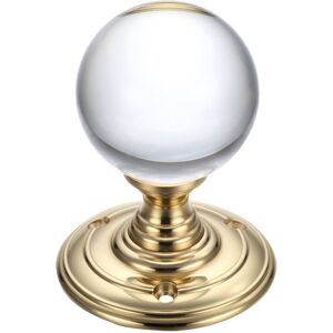 Fulton & Bray Door Knob Polished Brass/Clear 7cm H X 7cm W Fulton & Bray Door Knob Polished Brass/Clear 7cm H X 7cm W
