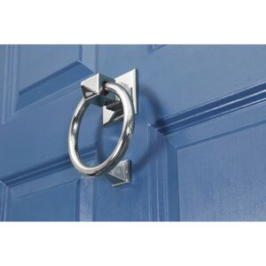 From The Anvil Ring Door Knocker Polished Chrome 15.6cm H X 12.4cm W X 6.2cm D From The Anvil Ring Door Knocker Polished Chrome 15.6cm H X 12.4cm W X 6.2cm D