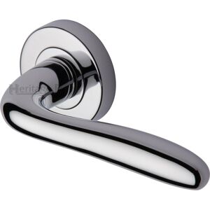 Heritage Brass Heritage Door Handle Lever Latch on Round Rose Columbus Design Polished Chrome 5.3cm H X 5.3cm W Heritage Brass Heritage Door Handle Lever Latch on Round Rose Columbus Design Polished Chrome 5.3cm H X 5.3cm W