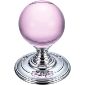 Fulton & Bray Door Knob Polished Chrome/Pink 7cm H X 7cm W Fulton & Bray Door Knob Polished Chrome/Pink 7cm H X 7cm W
