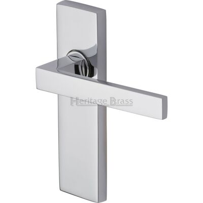Heritage Brass Heritage Door Handle Lever Latch Delta Design Polished Chrome 16cm H X 4.4cm W Heritage Brass Heritage Door Handle Lever Latch Delta Design Polished Chrome 16cm H X 4.4cm W
