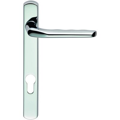 Manital Narrow Plate Multipoint Euro Profile Lock Door Handle Polished Chrome 20.8cm H X 2.6cm W Manital Narrow Plate Multipoint Euro Profile Lock Door Handle Polished Chrome 20.8cm H X 2.6cm W