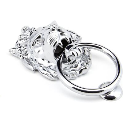 From The Anvil Lion's Head Door Knocker Polished Chrome From The Anvil Lion's Head Door Knocker Polished Chrome