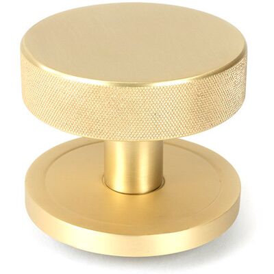 From The Anvil Satin Brass Brompton Centre Door Knob (Plain) Polished Marine 9cm W From The Anvil Satin Brass Brompton Centre Door Knob (Plain) Polished Marine 9cm W