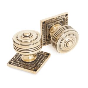 From The Anvil Tewkesbury Aged Brass Tewkesbury Square Mortice Knob Set of 12 yellow 6.3 H x 6.3 W cm