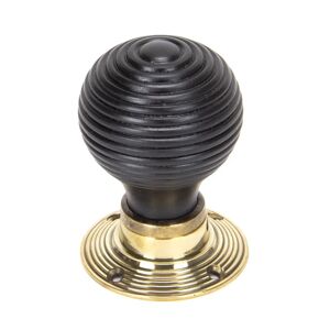 From The Anvil Ebony & Aged Brass Beehive Mortice/Rim Knob Set of 8 yellow 5.8 H x 5.8 W cm