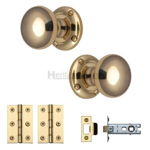 Heritage Brass Mortice Knob Kit yellow 6.0 H x 6.0 W x 6.5 D cm