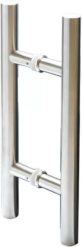 17 Stories Industry Double Dummy Door Handle 17 Stories Finish: Satin Chrome  - Size: 150cm H X 3cm W X 18cm D 17 Stories Industry Double Dummy Door Handle 17 Stories Finish: Satin Chrome  - Size: 150cm H X 3cm W X 18cm D