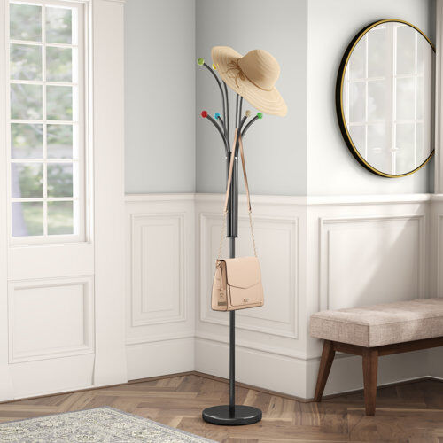 17 Stories Jim Coat Stand 17 Stories Colour: Black  - Size: 80cm H X 80cm W X 147cm D 17 Stories Jim Coat Stand 17 Stories Colour: Black  - Size: 80cm H X 80cm W X 147cm D