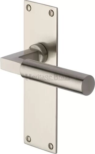 Heritage Brass Bauhaus Door Handle Heritage Brass Finish: Satin Nickel  - Size: 11cm H X 37cm W Heritage Brass Bauhaus Door Handle Heritage Brass Finish: Satin Nickel  - Size: 11cm H X 37cm W