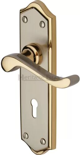 Heritage Brass Buckingham Lever Lock Heritage Brass Finish: Jupiter Split  - Size: 10.2 cm H x 25.4 cm W