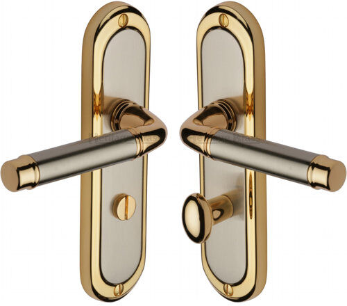 Heritage Brass Saturn Privacy Door Handle Kit Heritage Brass Finish: Jupiter Split  - Size: Heritage Brass Saturn Privacy Door Handle Kit Heritage Brass Finish: Jupiter Split  - Size: