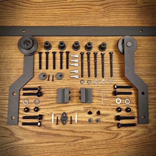 Union Rustic Deephaven Barn Door Rolling Hardware Kit Union Rustic  - Size: Single (3') Union Rustic Deephaven Barn Door Rolling Hardware Kit Union Rustic  - Size: Single (3')