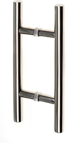 17 Stories Industry Double Dummy Door Handle 17 Stories Finish: Polished Chrome  - Size: 80cm H X 150cm W X 75cm D