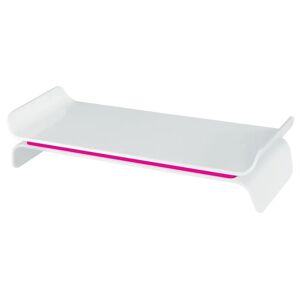 Inbox Zero Leitz Adjustable Monitor Stand Ergo Wow pink/white 11.2 H x 48.3 W x 20.0 D cm