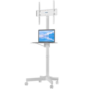 Folkert Fairmont Park White Floor Stand Mount with Shelving, Holds up to 25 kg. white 135.0 H x 53.0 W x 8.0 D cm