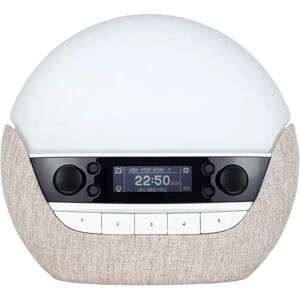 Lumie Luxe Modern & Contemporary Digital Electric Alarm Tabletop Clock in Oatmeal brown 20.0 H x 23.0 W x 13.0 D cm